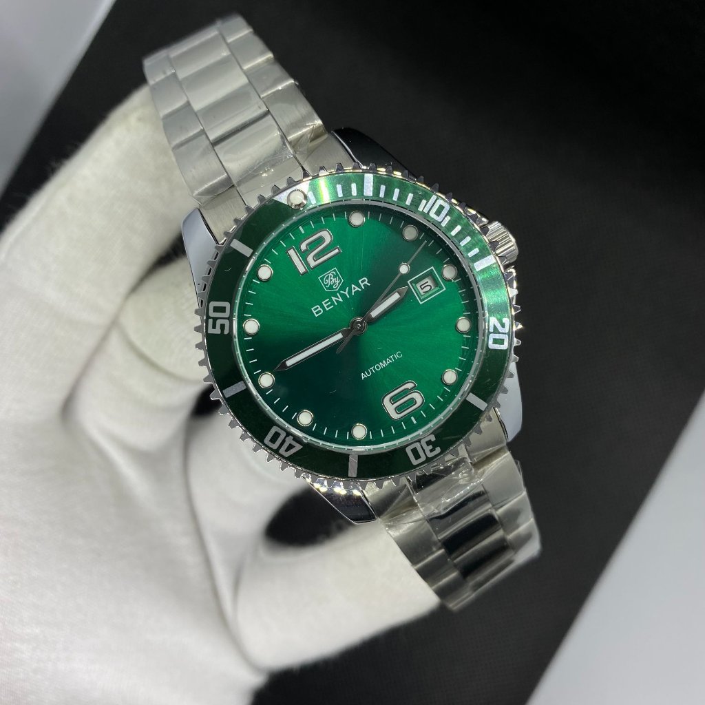 Mens Automatic Movement Submariner Design 30m Waterproof Luxury Watch Stainless